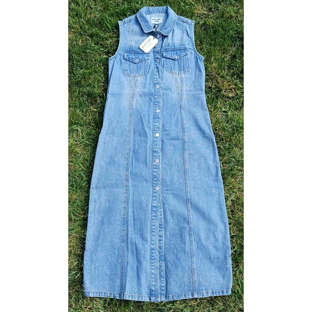 Velvet Heart Light Blue Denim Midi Dress
